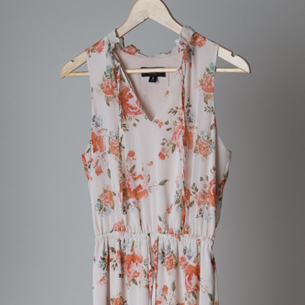 Floral Blouson  Ankle-length Flowy Dress